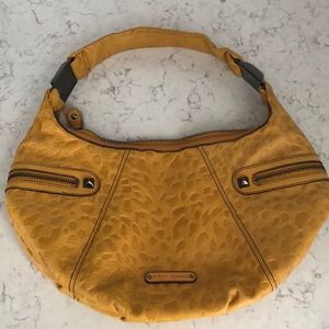 Mustard Leather Cheetah Print Betsey Johnson Hobo
